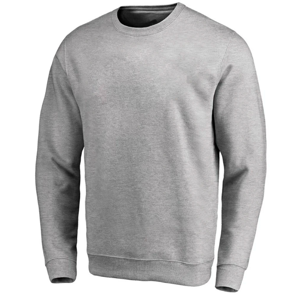 Blusa Moletom Masculina Casual Gola Careca Lisa Básica Flanelada Cinza do P ao G1/EXG