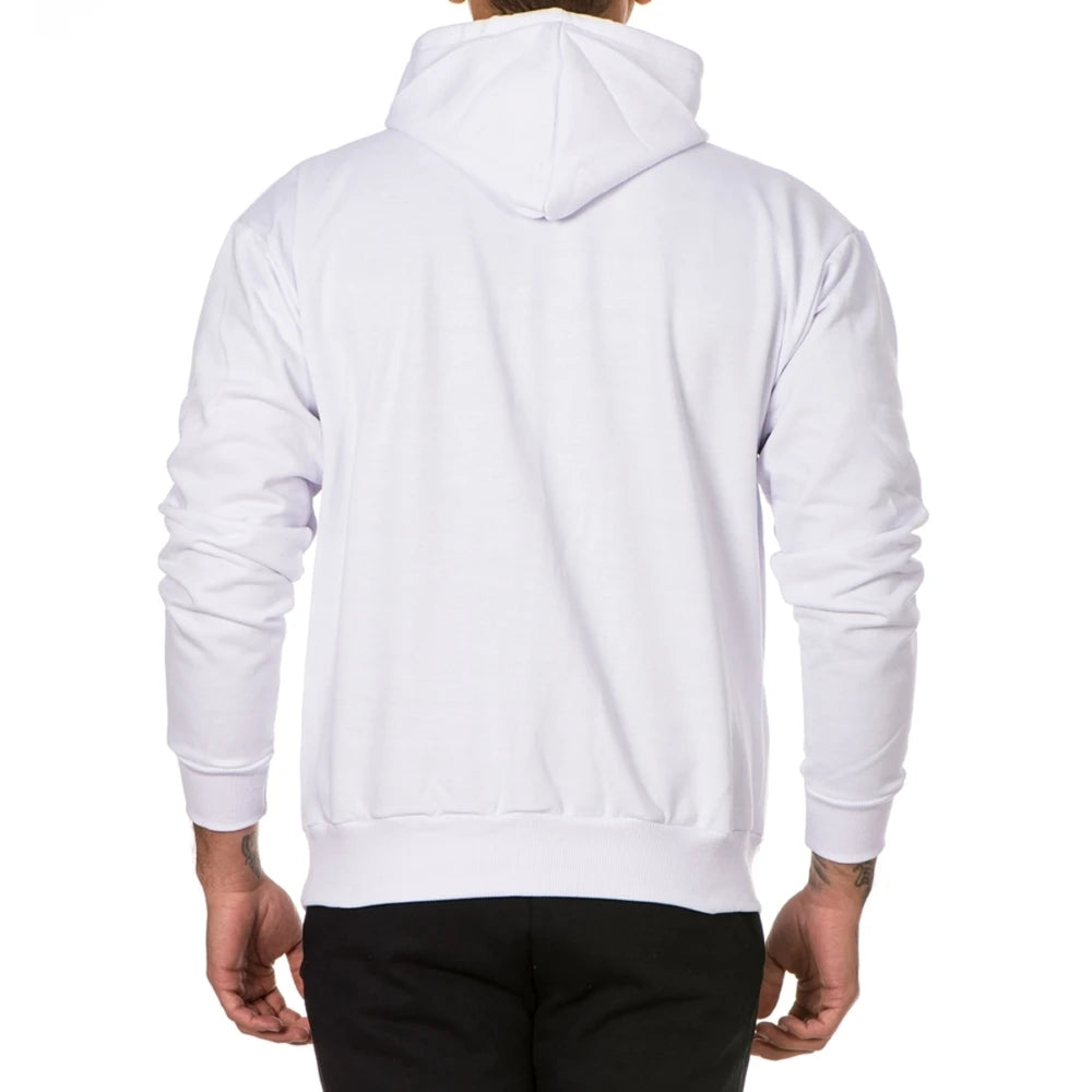 Blusa de Moletom Masculino Casual Liso Básico Branca e Preta do P ao G1