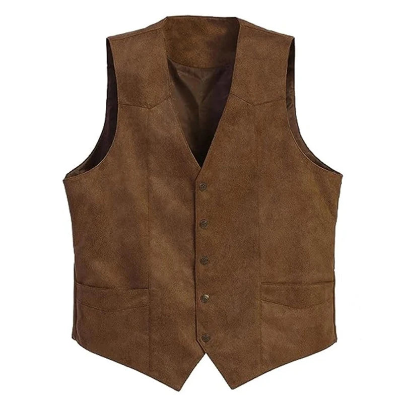 Men s  Fit V-Neck Suit Vest with Button Closure and Curved Hemline Sleeveless Single Breasted Waistcoat for Formal Events