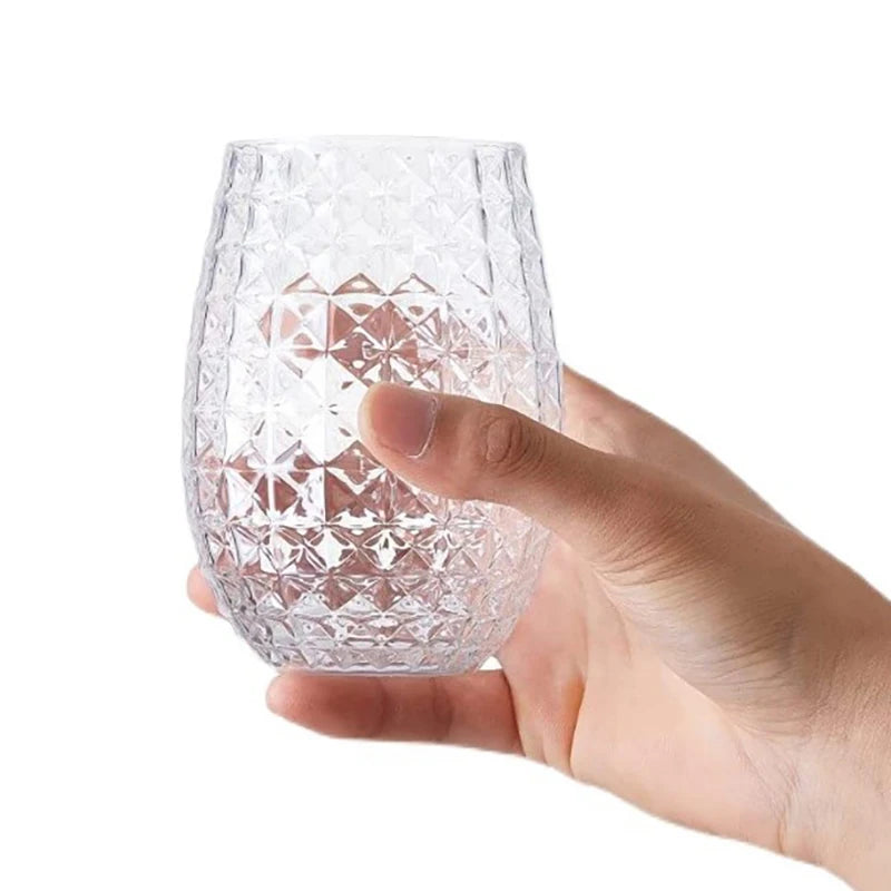 Shatterproof Plastic Wine Glass Unbreakable PCTG Red Wine Tumbler Glasses Cups Reusable Transparent Fruit Juice Beer Cup