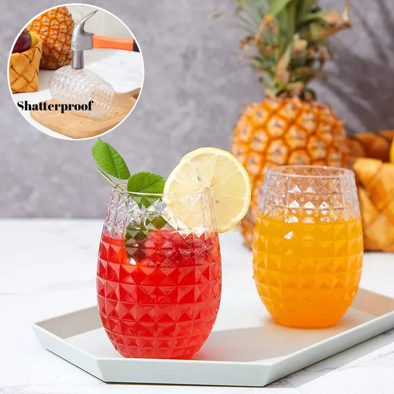 Shatterproof Plastic Wine Glass Unbreakable PCTG Red Wine Tumbler Glasses Cups Reusable Transparent Fruit Juice Beer Cup