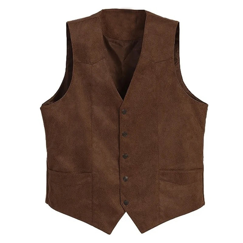 Men s  Fit V-Neck Suit Vest with Button Closure and Curved Hemline Sleeveless Single Breasted Waistcoat for Formal Events