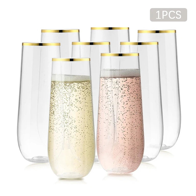 Shatterproof Plastic Wine Glass Unbreakable PCTG Red Wine Tumbler Glasses Cups Reusable Transparent Fruit Juice Beer Cup