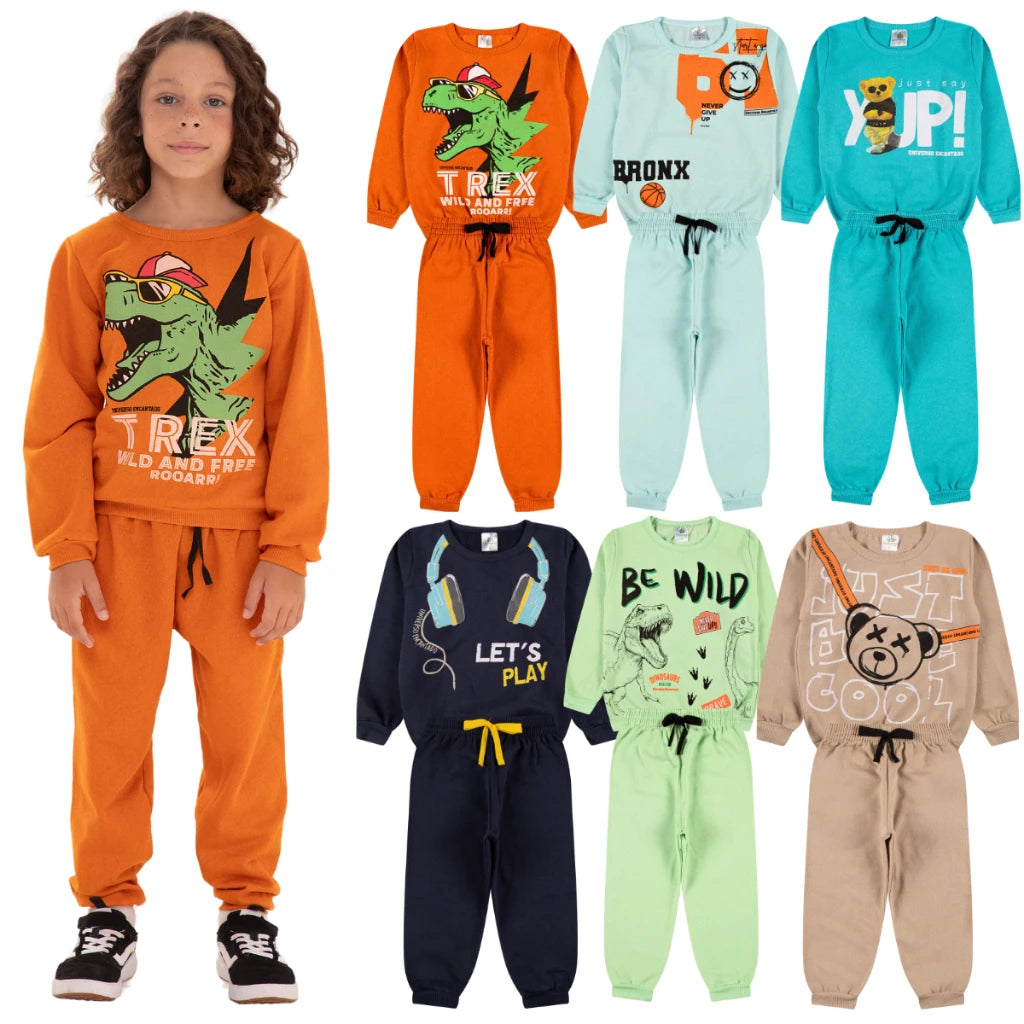 Assorted Kit 4 Pieces of Men's Clothing Children's Winter-2 blouses coats + 2 pants from 1 to 10